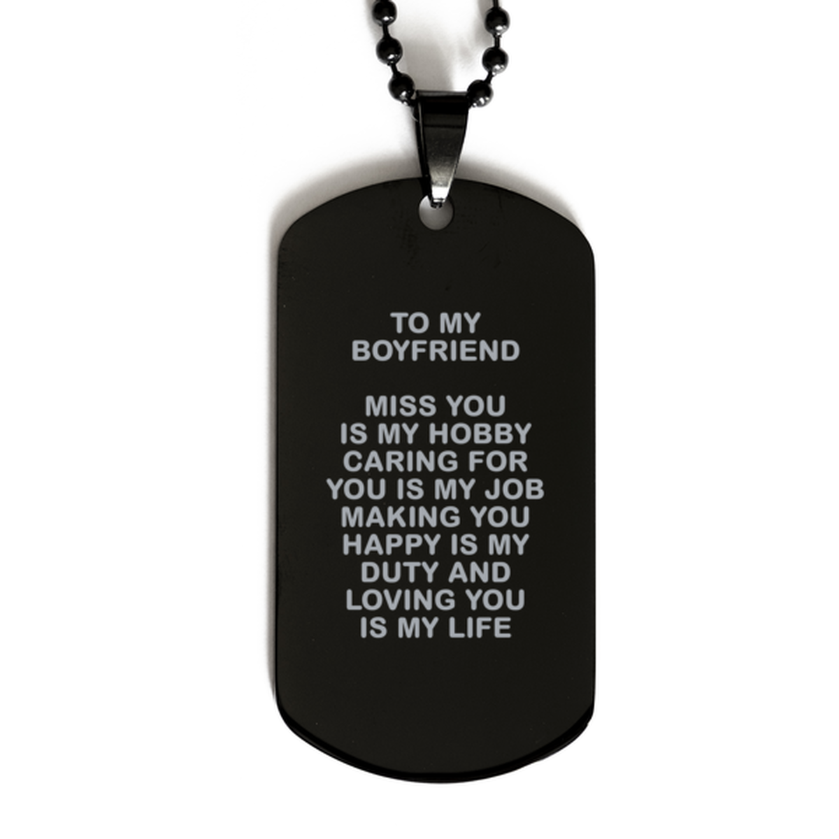 To My Boyfriend Black Dog Tag, Loving You Is My Life, Valentines Gifts For Boyfriend From Girlfriend, Birthday Gifts For Men