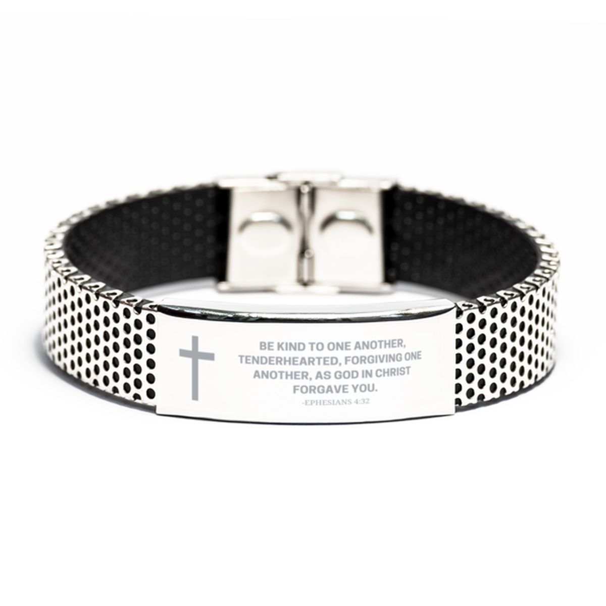 Baptism Gifts For Teenage Boys Girls, Christian Bible Verse Stainless Steel Bracelet, Be kind to one another, Catholic Confirmation Gifts for Son, Godson, Grandson, Nephew