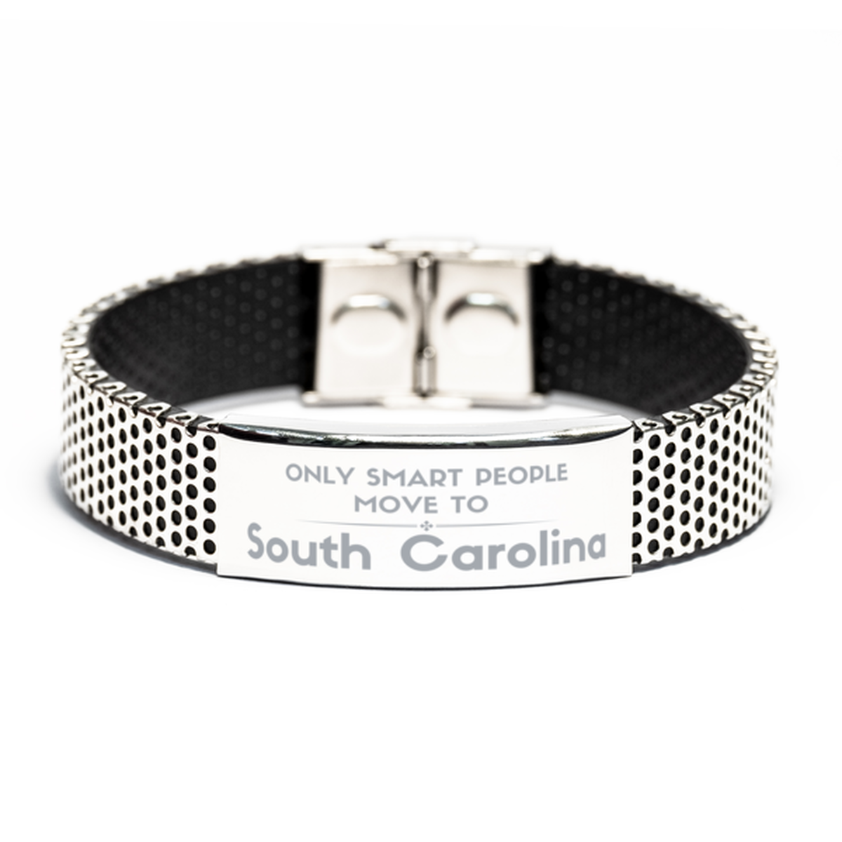 Only smart people move to South Carolina Stainless Steel Bracelet, Gag Gifts For South Carolina, Move to South Carolina Gifts for Friends Coworker Funny Saying Quote