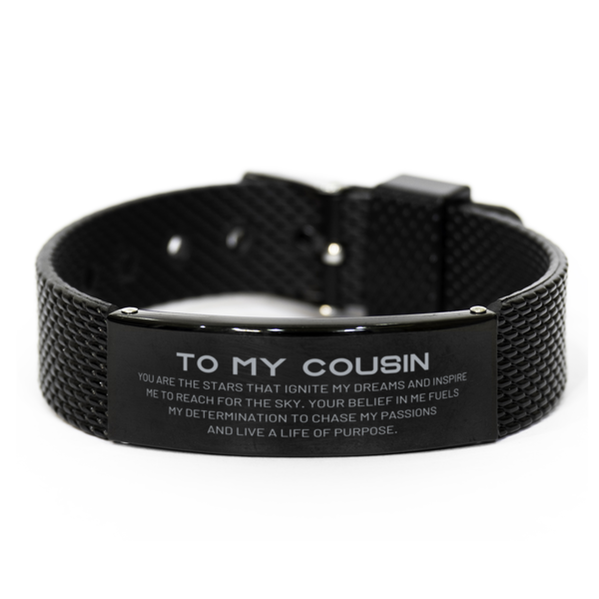 Cousin Black Shark Mesh Bracelet - You are the stars that ignite my dreams | Birthday Gift
