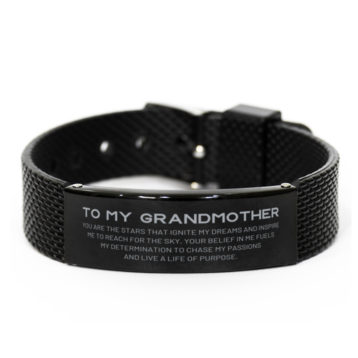 Grandmother Black Shark Mesh Bracelet - You are the stars that ignite my dreams | Birthday Gift