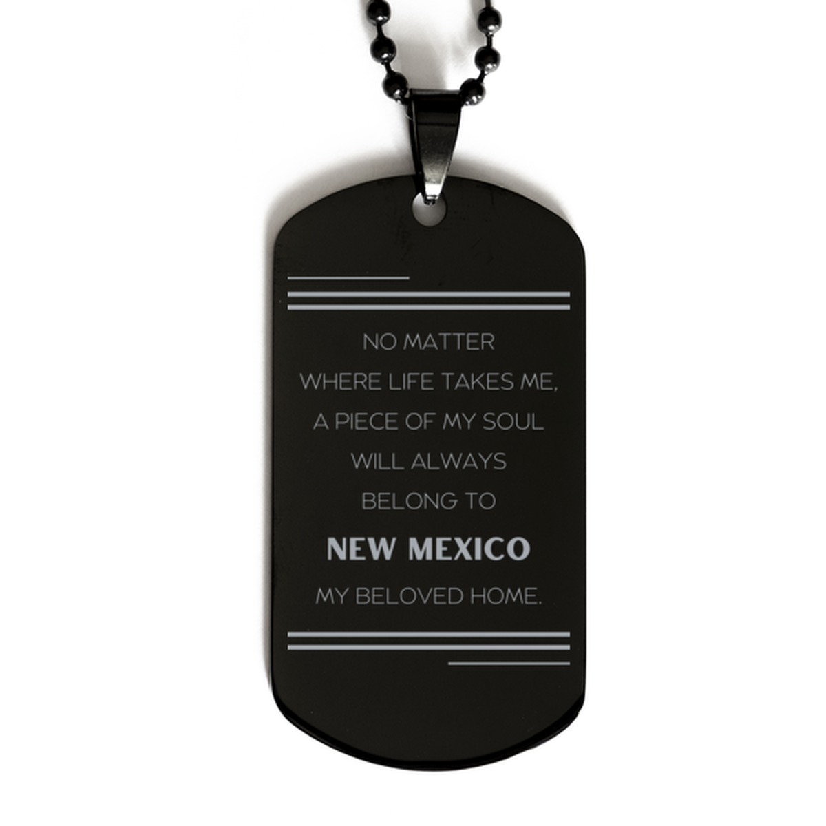 New Mexico Dog Tag Necklace - My Soul Belongs to New Mexico | Meaningful Gift