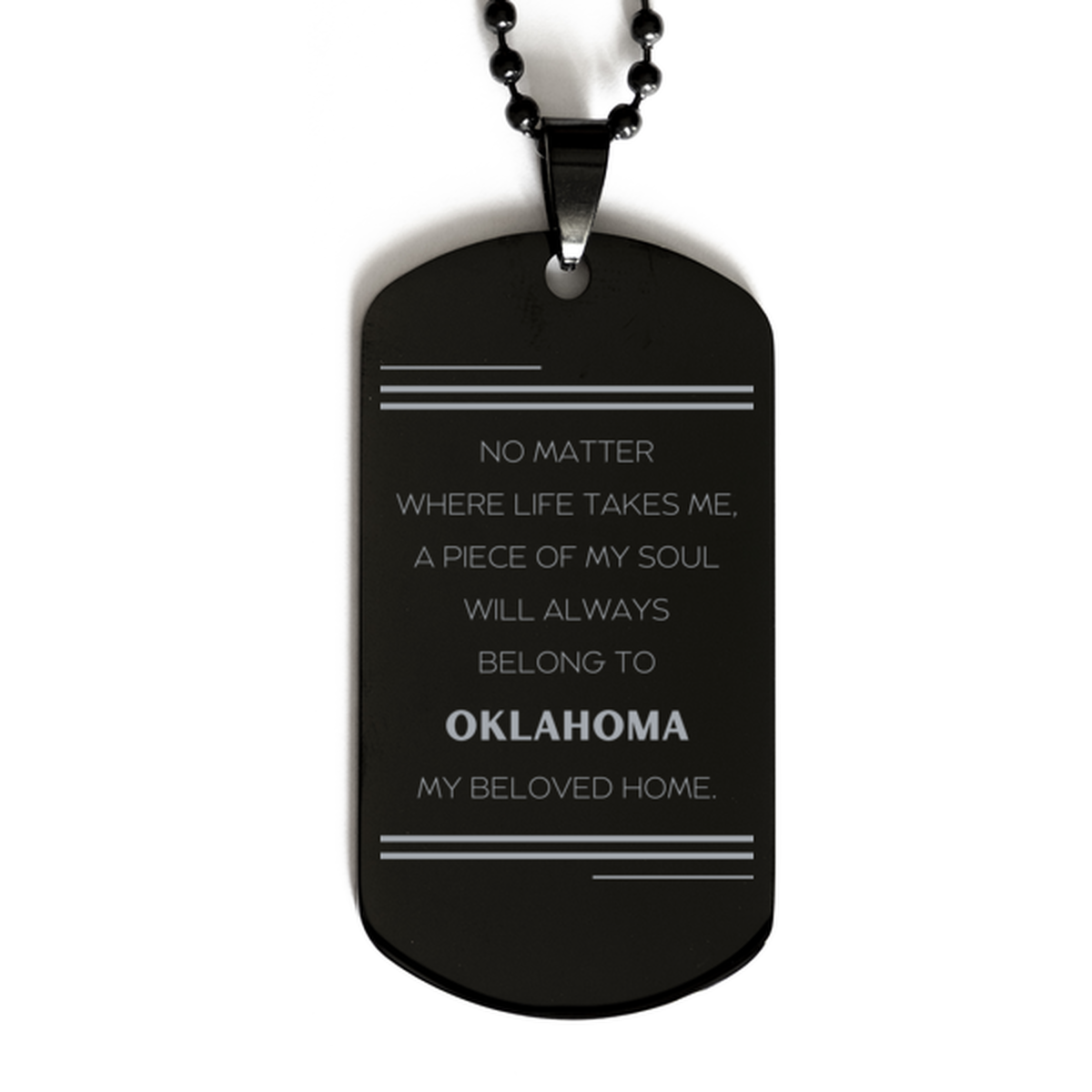 Oklahoma State Necklace - My Soul Will Always Belong to Oklahoma | Perfect Gift