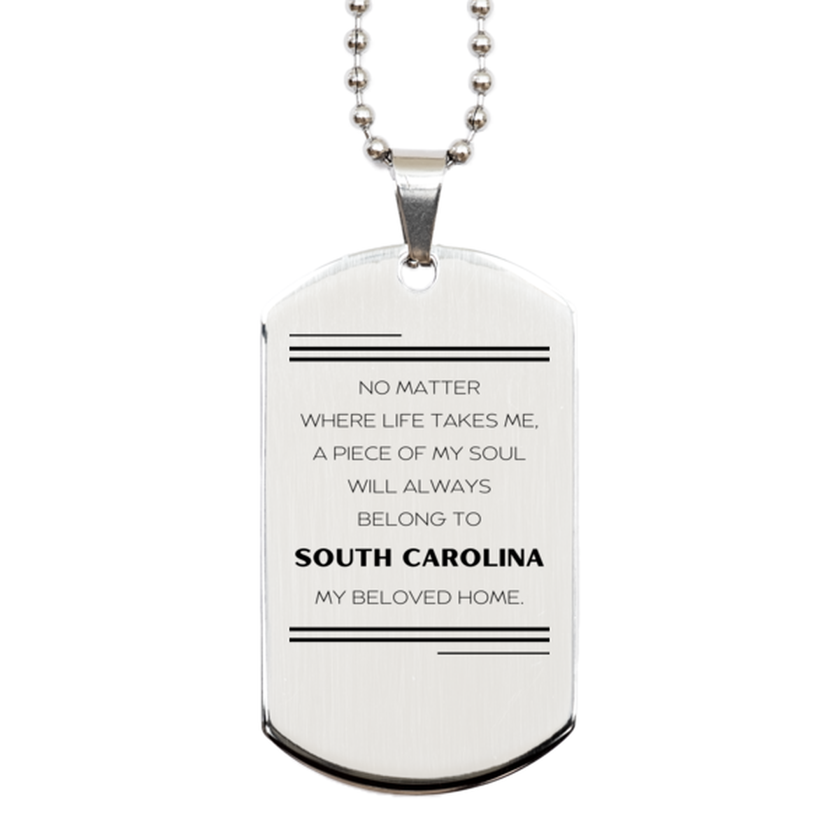 South Carolina Pride Necklace - My Soul Belongs to SC | Unique Birthday Gift