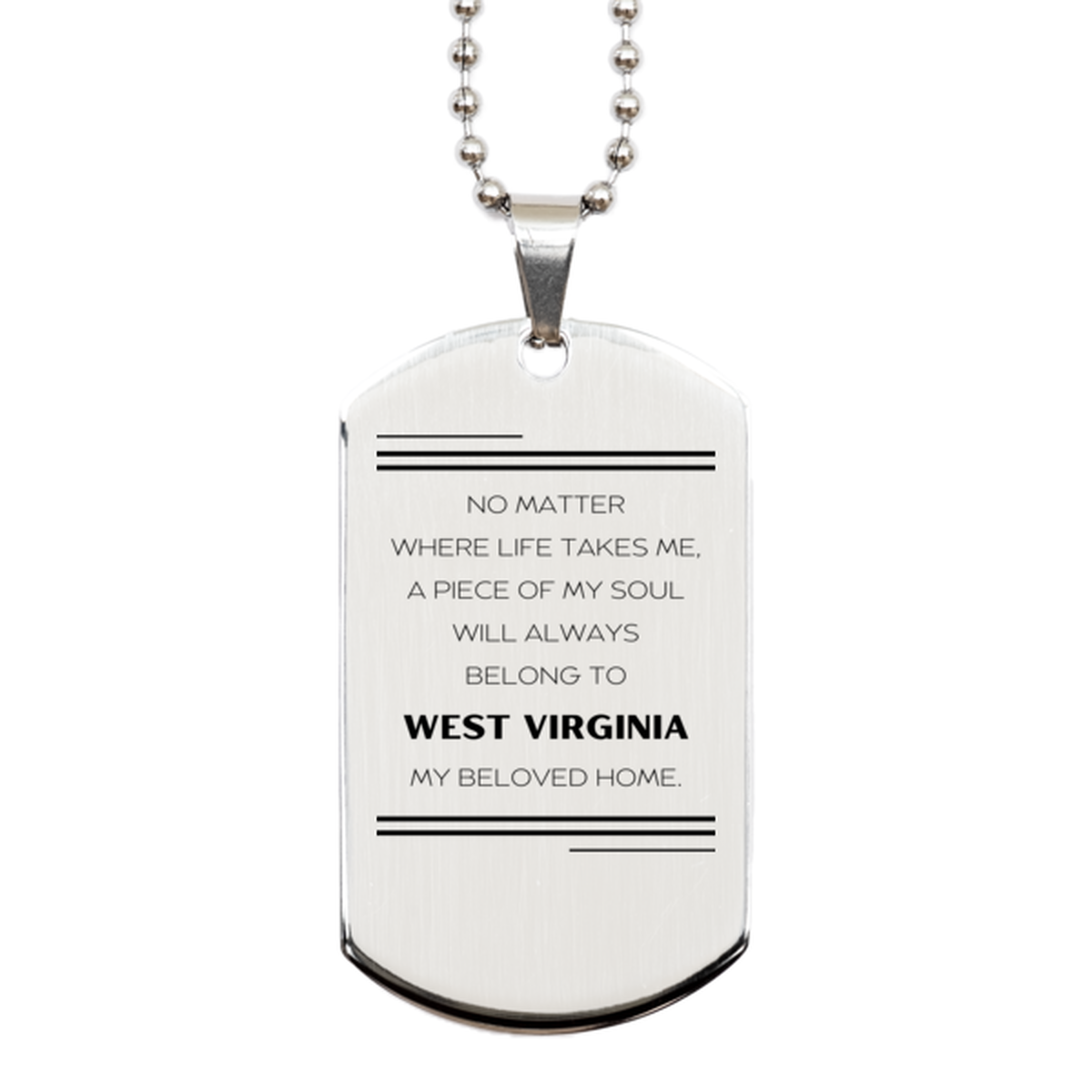 West Virginia Necklace - My Soul Will Always Belong to West Virginia | Unique Gift