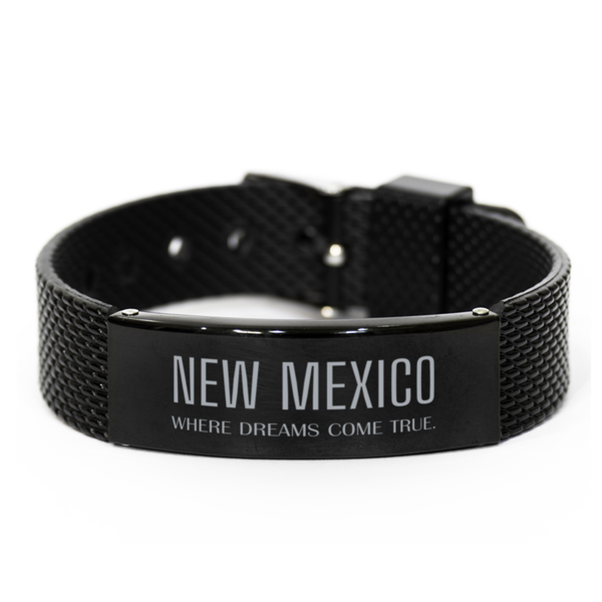 New Mexico State Black Shark Mesh Bracelet - Where Dreams Come True | Inspirational Gift