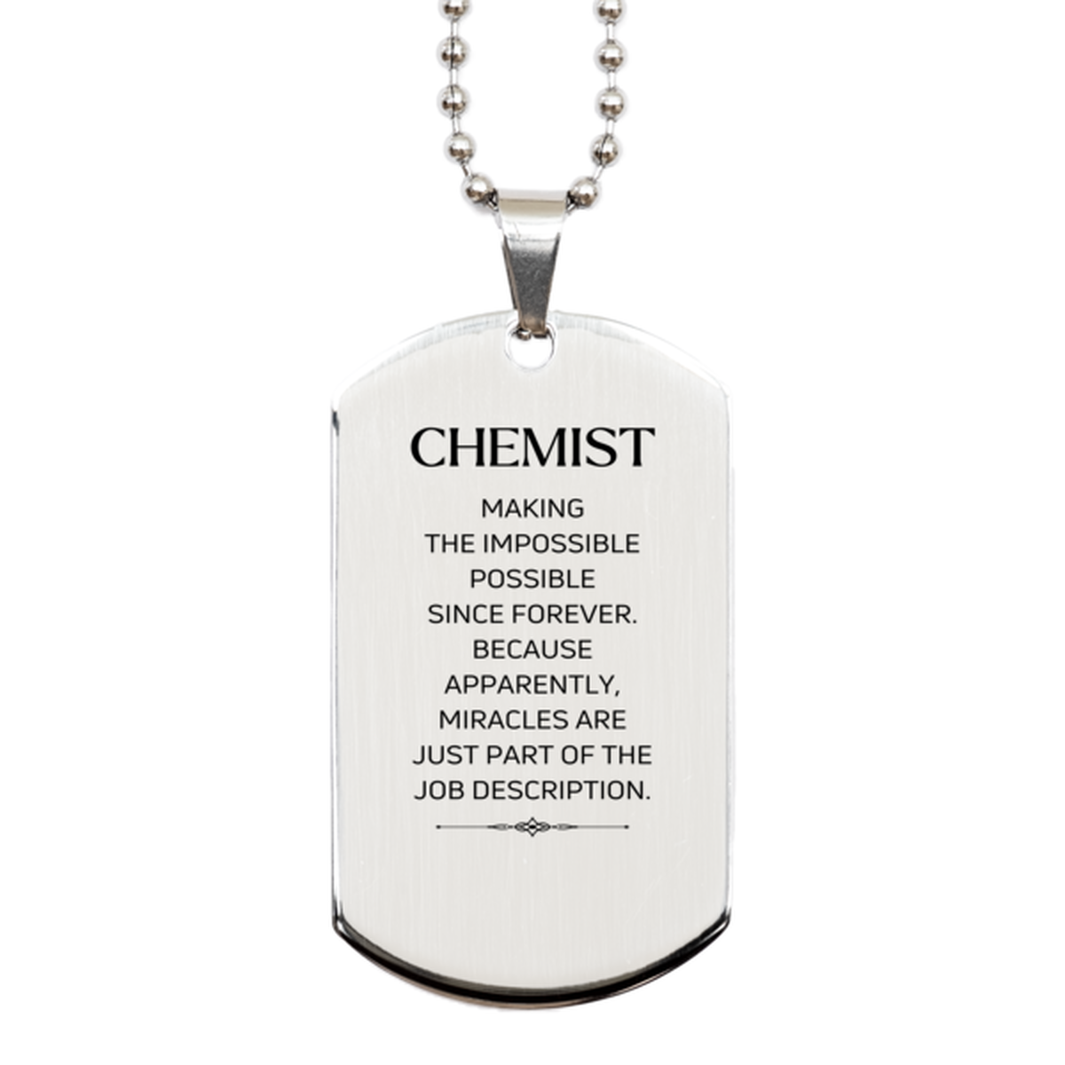 Chemist Inspirational Necklace - Miracles Are Just Part of the Job | Birthday Gift