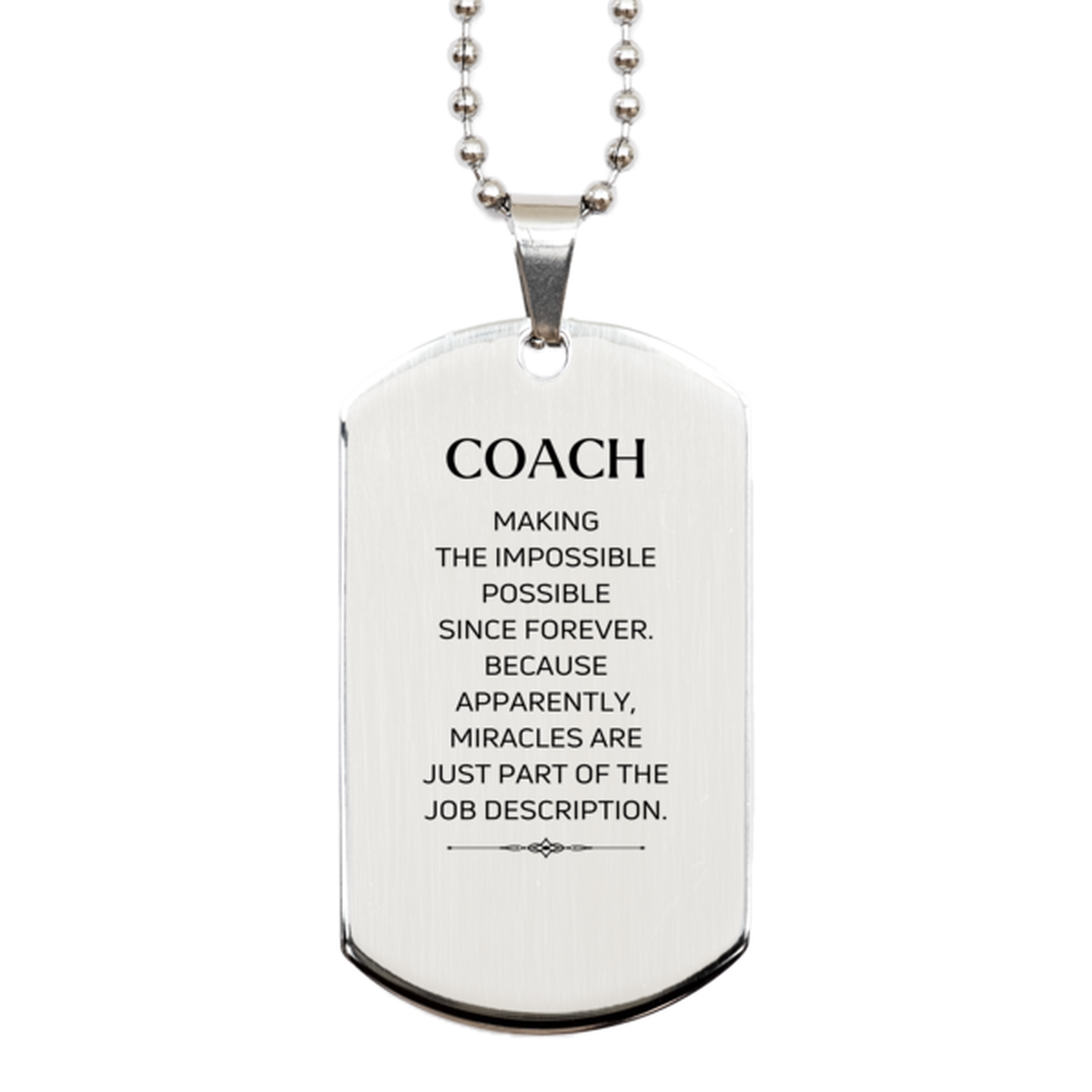 Coach Inspirational Necklace - Miracles are just part of the job description | Birthday Gift