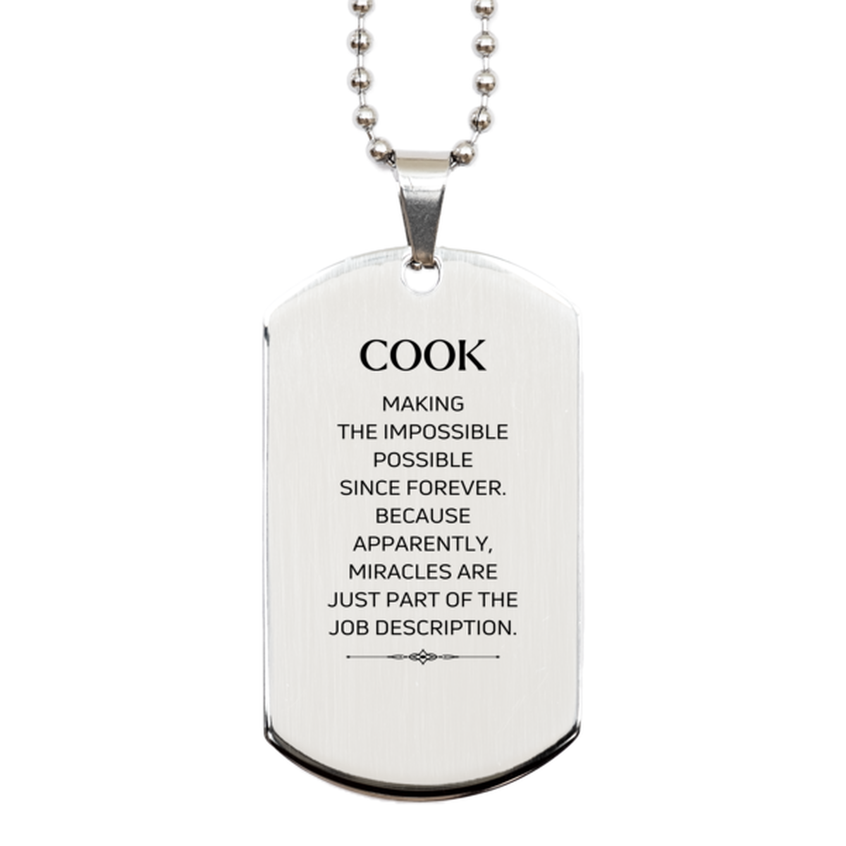 Cook Inspirational Necklace - Miracles are Just Part of the Job Description | Birthday Gift