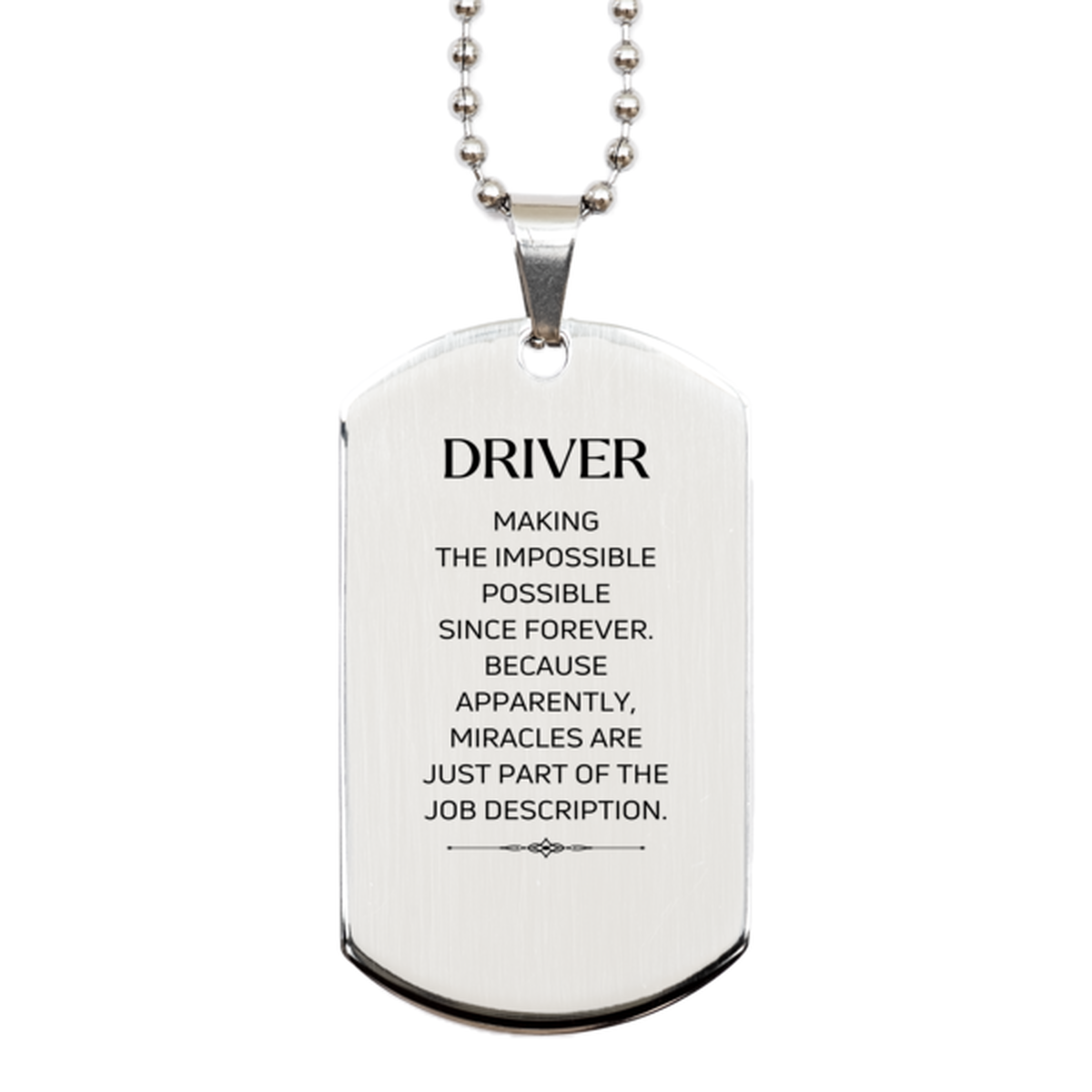 Driver Inspirational Necklace - Miracles Are Just Part of the Job Description | Birthday Gift