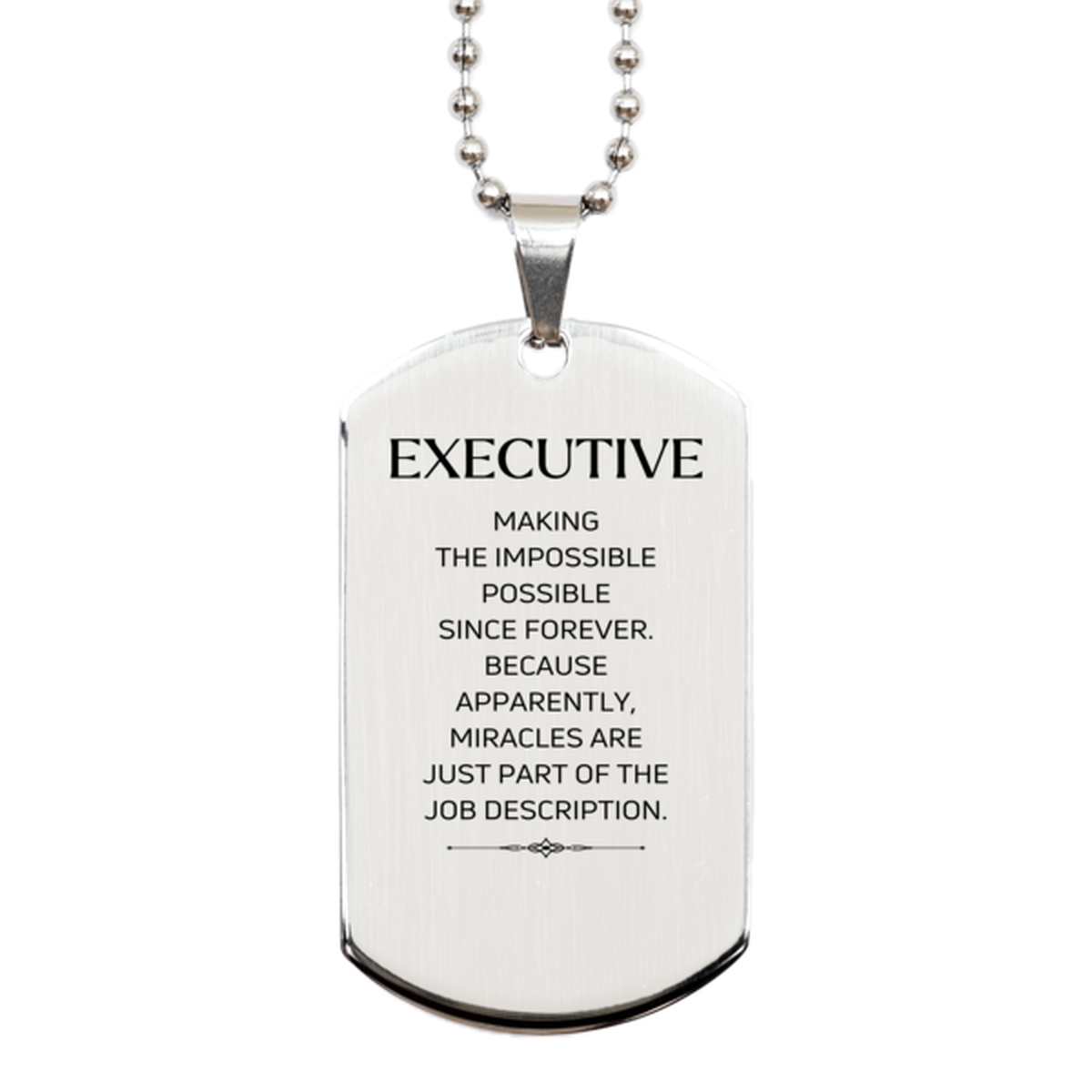 Executive Inspirational Necklace - Miracles Are Just Part of the Job | Birthday Gift
