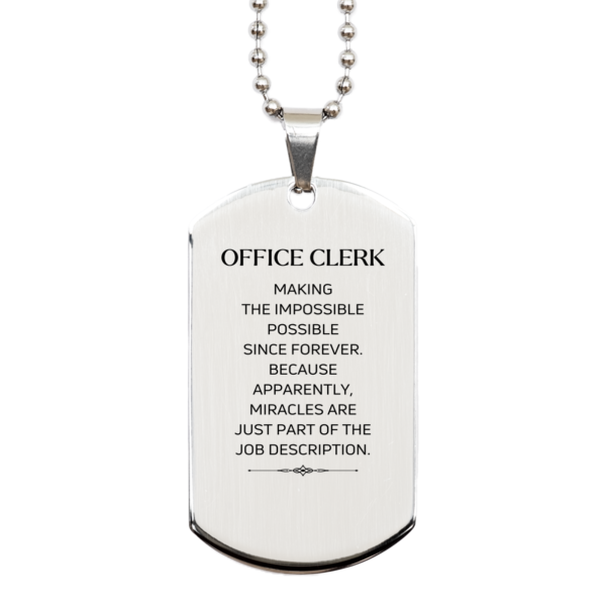 Office Clerk Necklace - Miracles are Just Part of the Job | Inspirational Gift