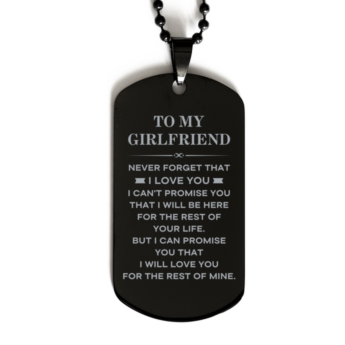 Girlfriend Dog Tag Necklace - I Will Love You Forever | Romantic Gift