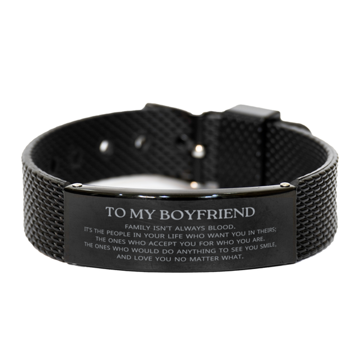 Boyfriend Black Shark Mesh Bracelet - To My Boyfriend | Perfect Gift for Any Occasion