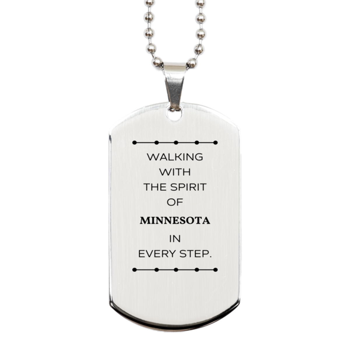 Minnesota Dog Tag Necklace - Walking with the Spirit | Perfect Gift