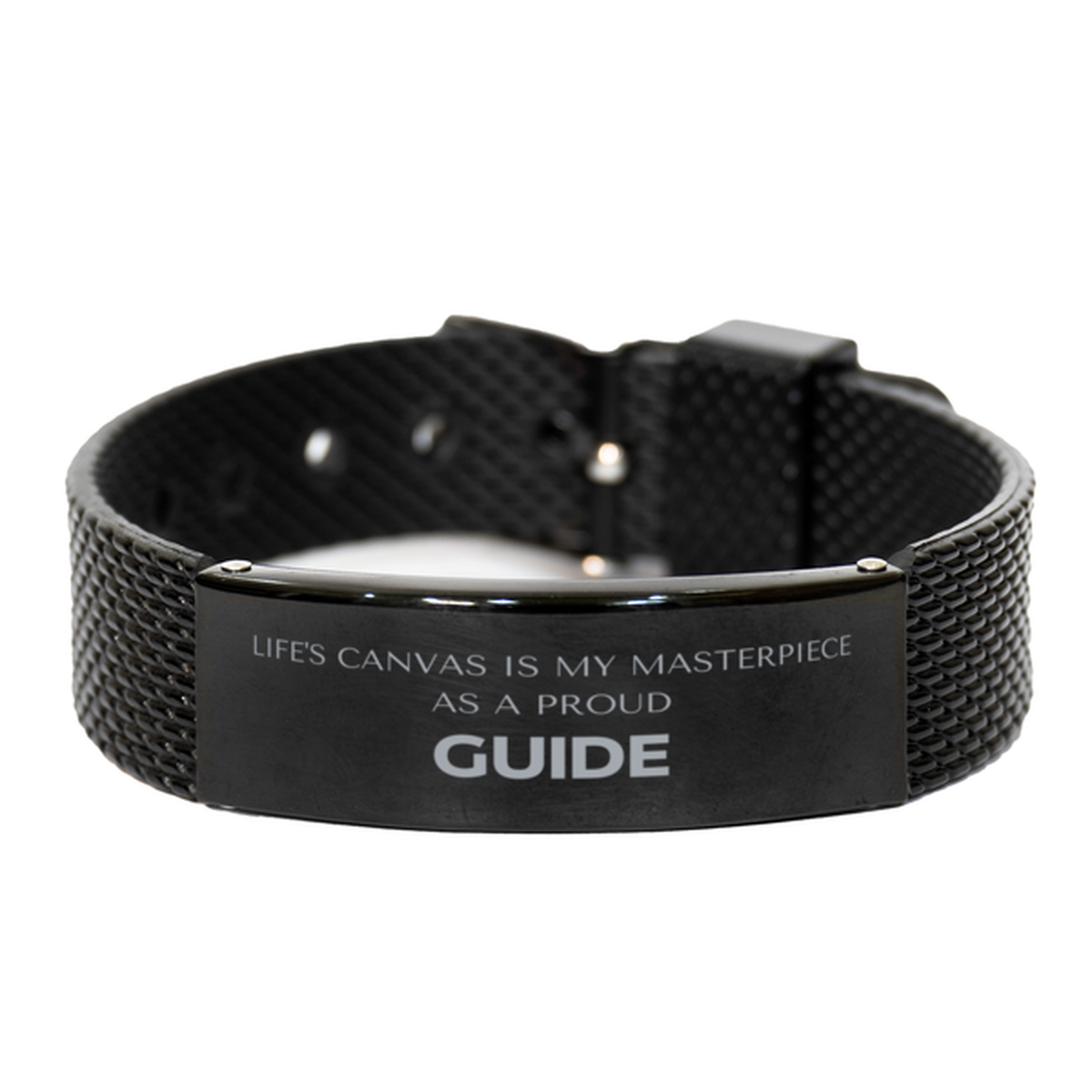 Guide Black Shark Mesh Bracelet - Life's Canvas is My Masterpiece | Unique Gift for All Occasions