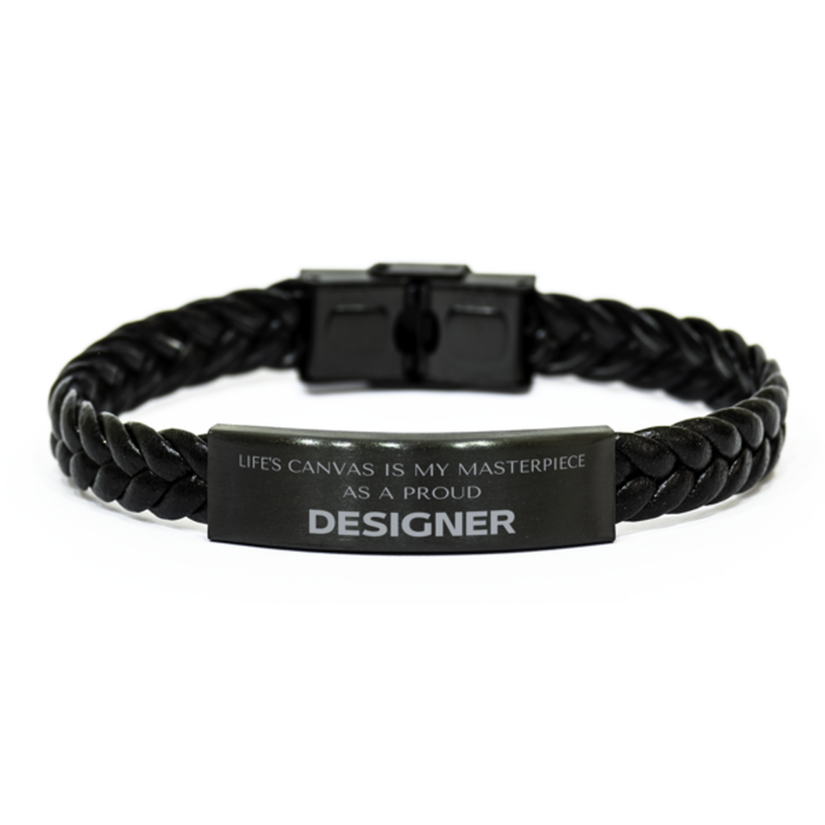 Designer Braided Leather Bracelet - Life's Canvas is My Masterpiece | Unique Gift for Creatives