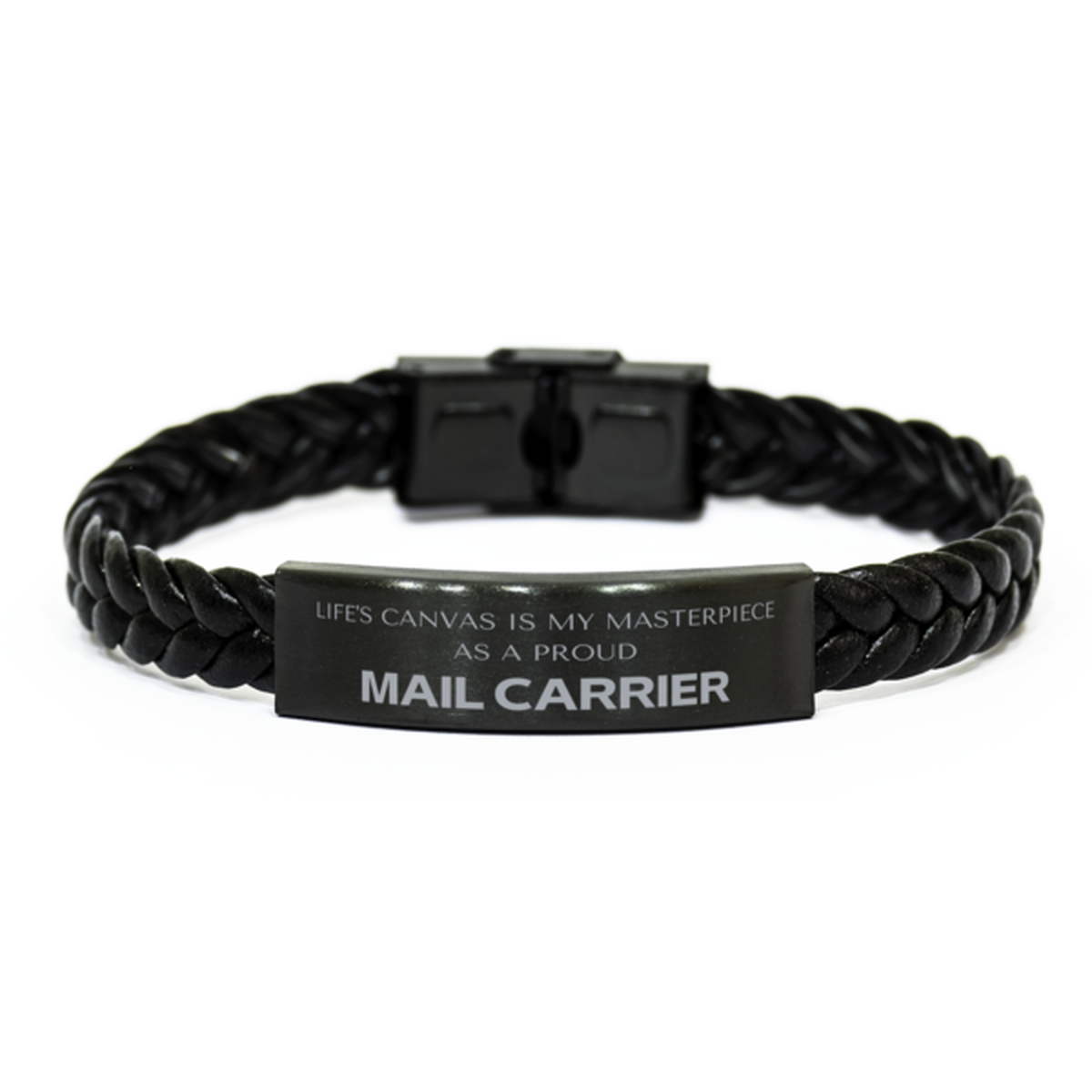 Mail Carrier Braided Leather Bracelet - Life's Canvas is My Masterpiece | Unique Gift for Any Occasion