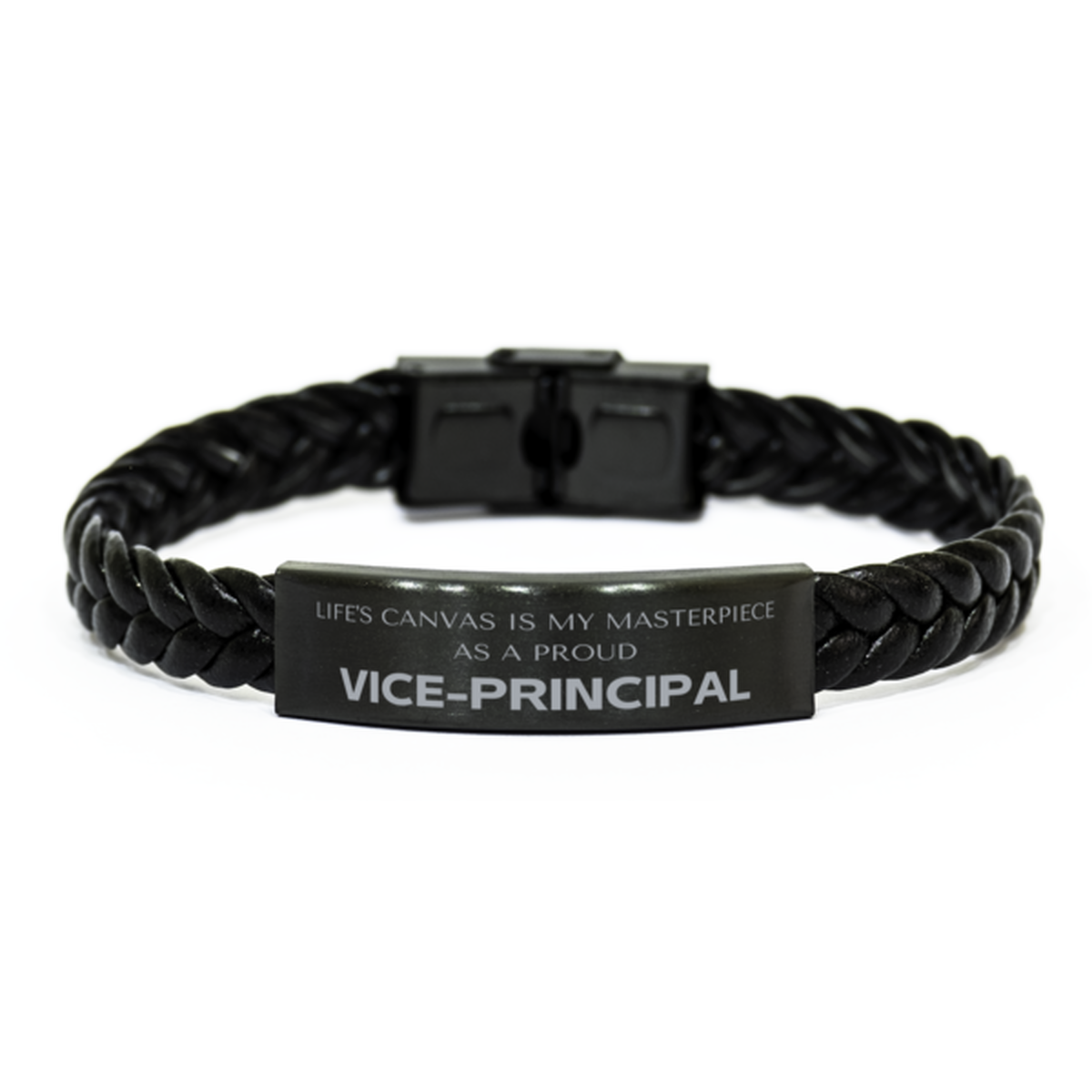 Vice-Principal Braided Leather Bracelet - Life's Canvas is My Masterpiece | Unique Gift
