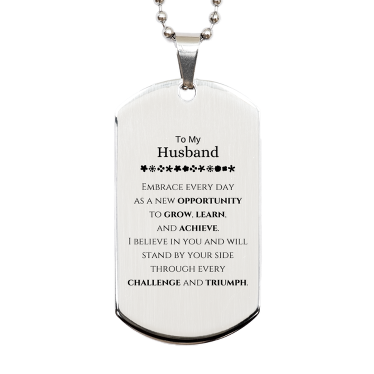Husband Inspirational Dog Tag Necklace - To My Husband | Birthday Christmas Gift
