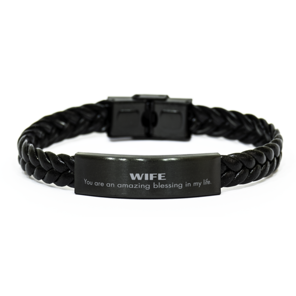 Wife Braided Leather Bracelet - You are an amazing blessing in my life | Unique Gift for Wife