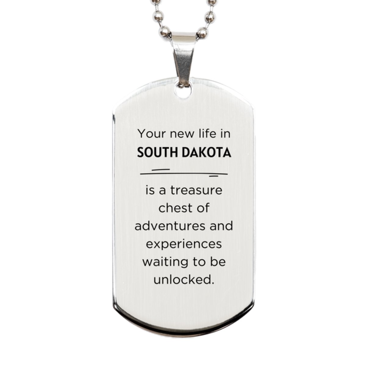 South Dakota Keychain - New Life Engraved Design | Moving Gift