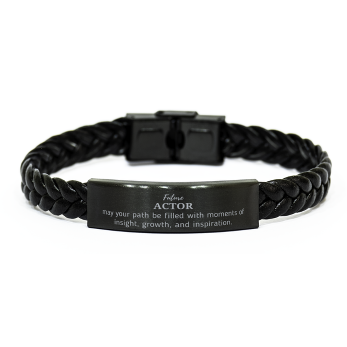 Actor Braided Leather Bracelet - May Your Path Be Filled with Insight | Graduation Gift