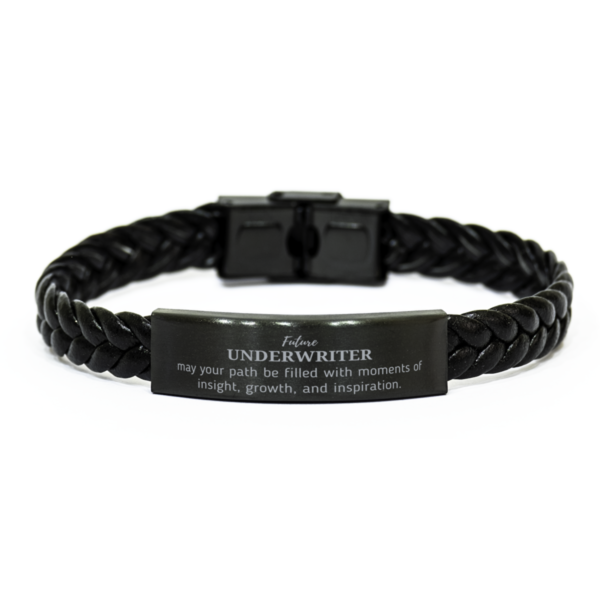 Underwriter Classic Braided Leather Bracelet - May Your Path Be Filled With Moments of Insight | Graduation Gift