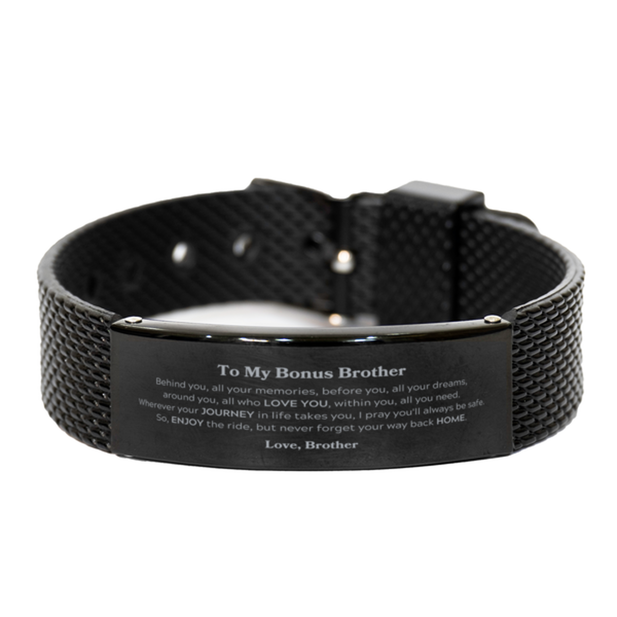 Bonus Brother Black Shark Bracelet - Behind You, All Your Memories | Graduation Gift