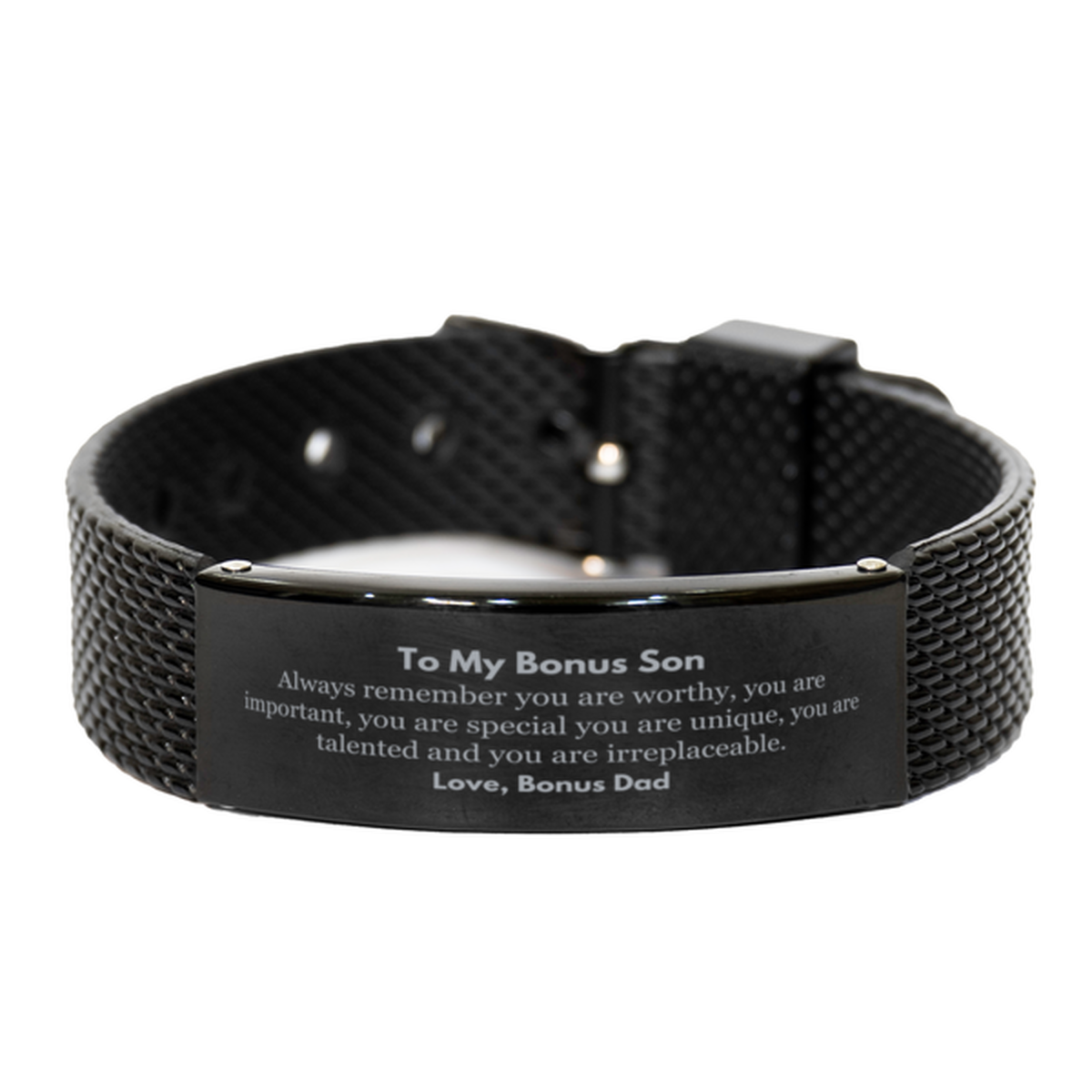 Bonus Son Inspirational Bracelet - Always Remember You Are Worthy | Birthday & Christmas Gift