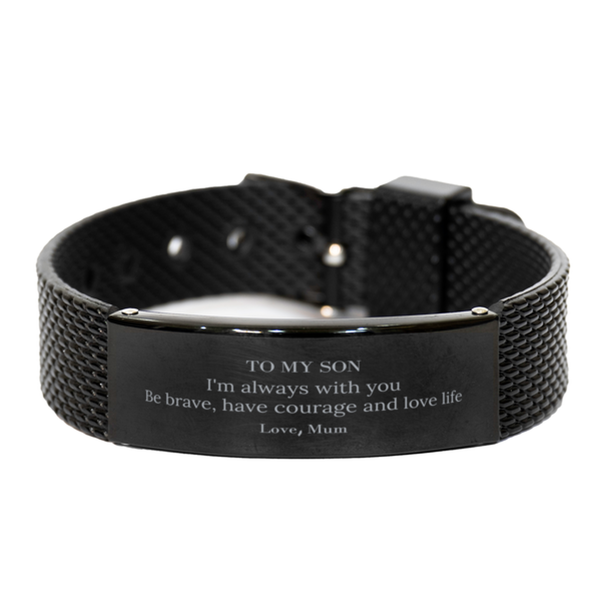 Son Black Shark Mesh Bracelet - I'm Always With You | Inspirational Gift