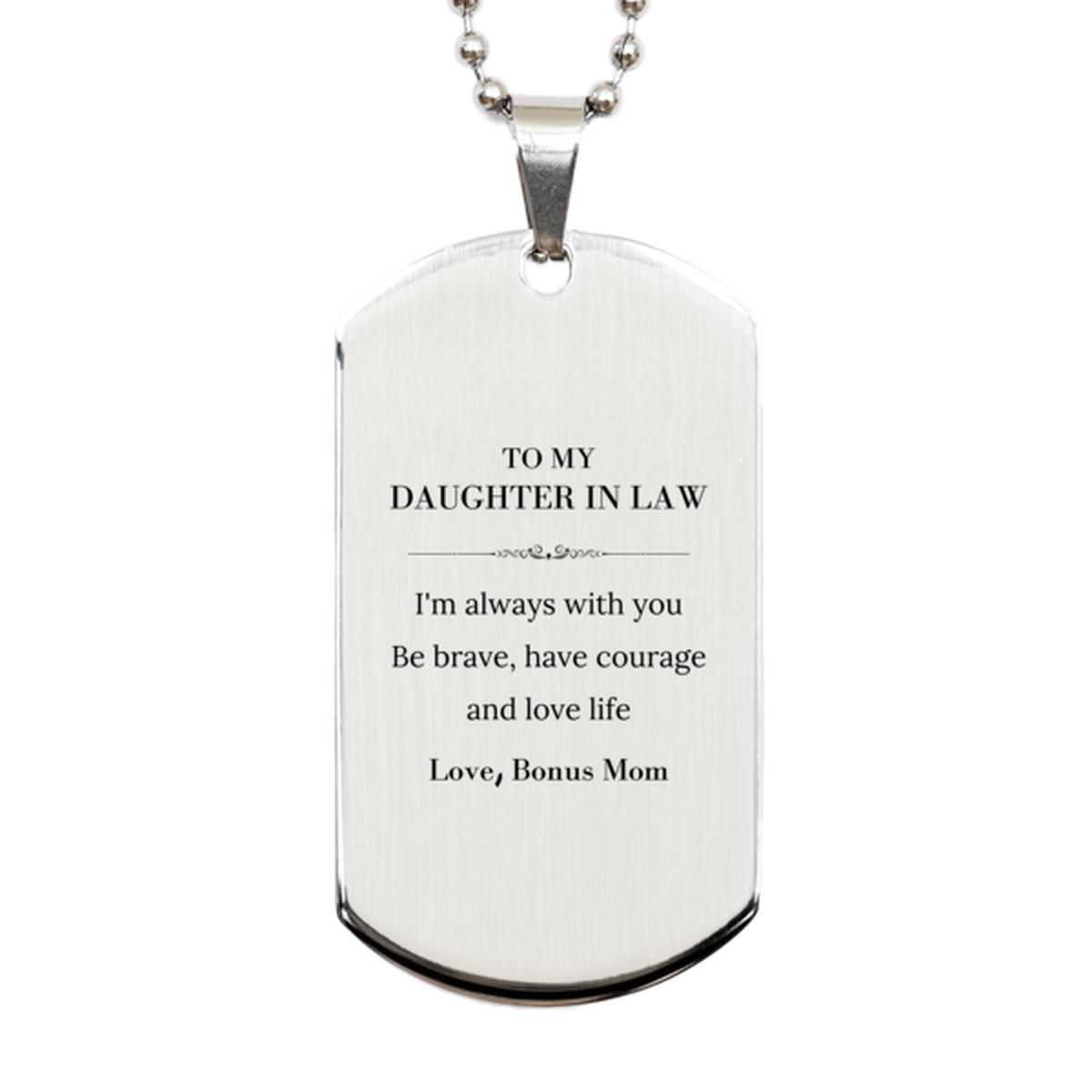 Daughter In Law Silver Dog Tag Necklace - I'm Always With You | Christmas Gift