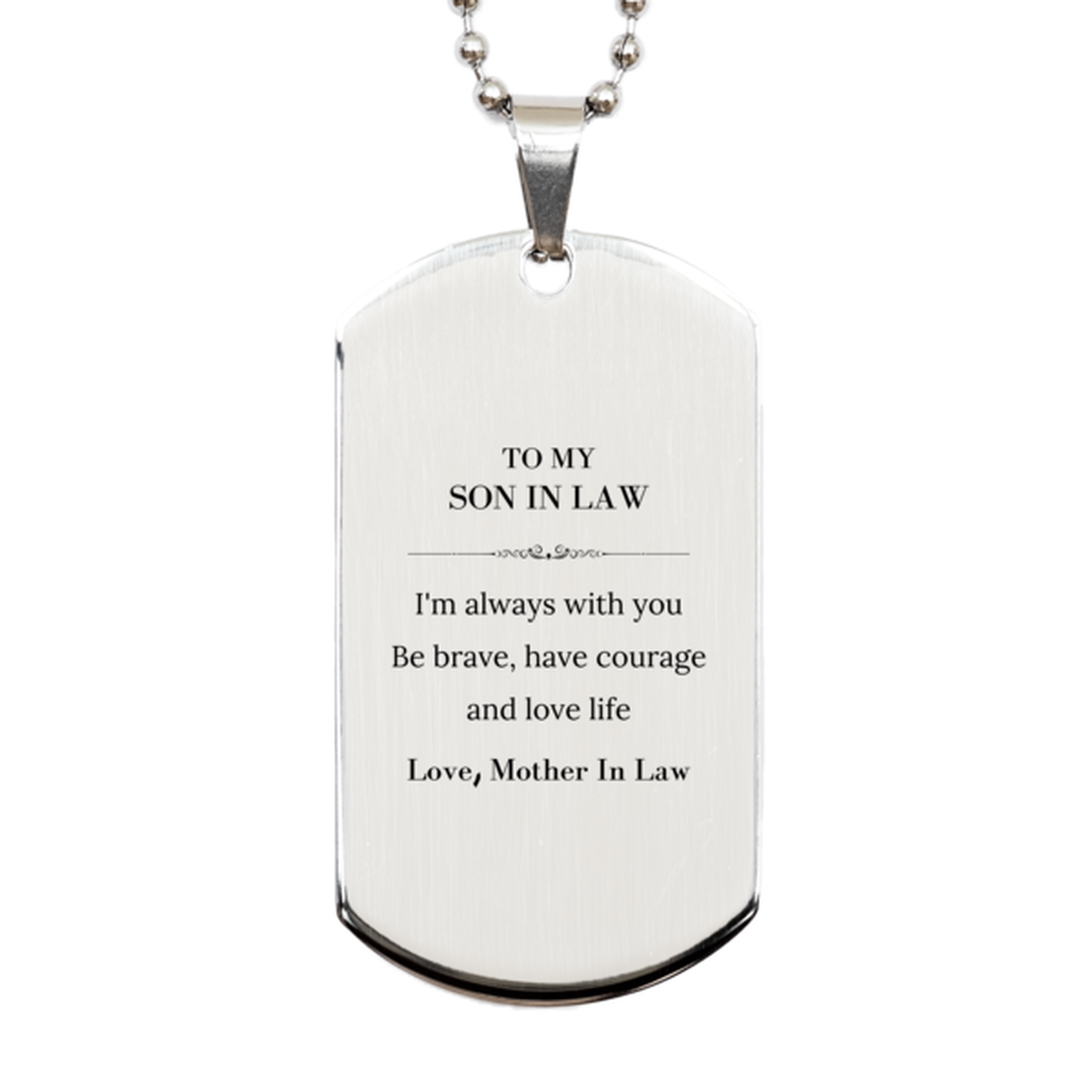 Son In Law Silver Dog Tag Necklace - I'm Always With You | Christmas Gift