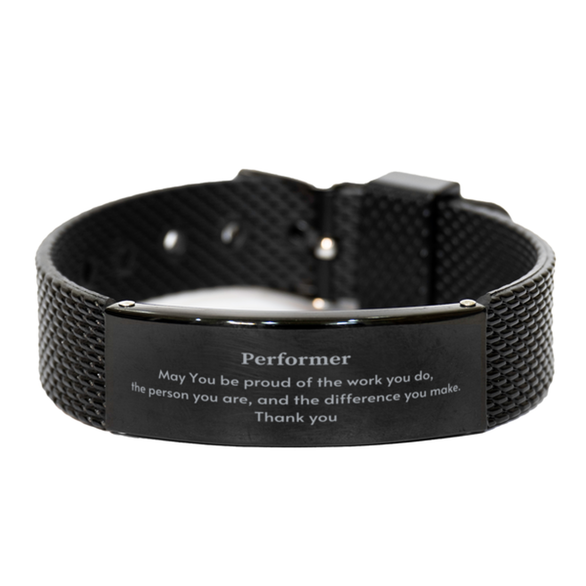 Performer Black Shark Mesh Bracelet - May You Be Proud | Retirement Gift