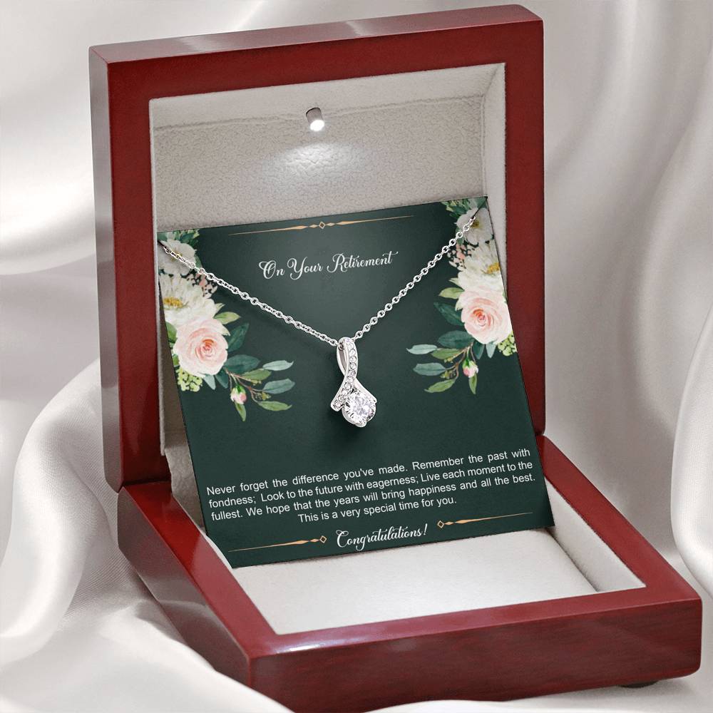 Retirement Gifts, Special Time, Happy Retirement Alluring Beauty Necklace For Women, Retirement Party Favor From Friends Coworkers