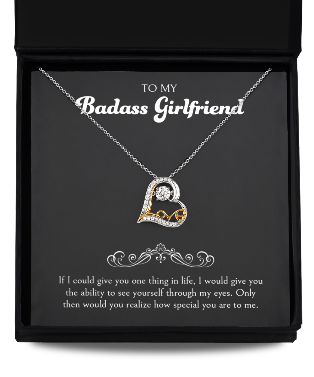 To My Badass Girlfriend, Special You Are To Me, Love Dancing Necklace For Women, Anniversary Birthday Valentines Day Gifts From Boyfriend