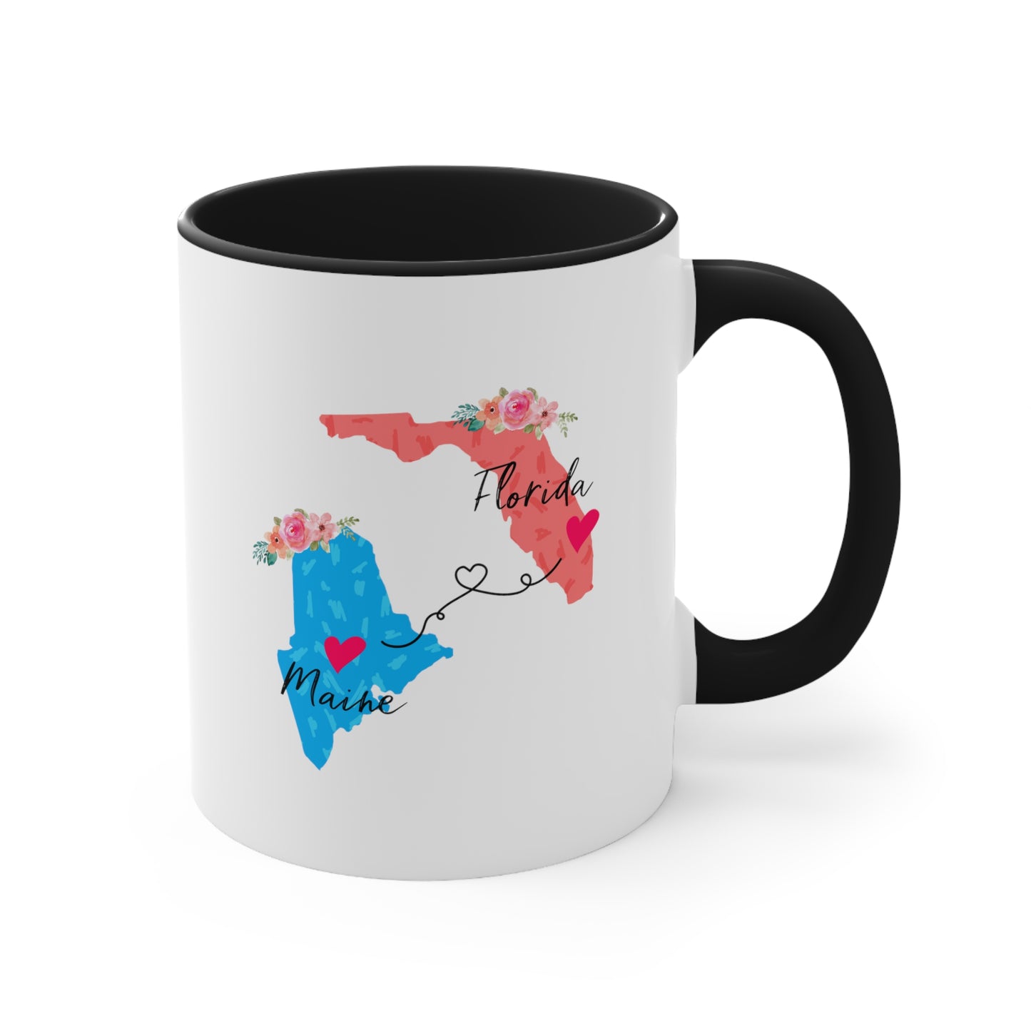 Long Distance Relationship Coffee Mug - Florida & Maine Design | Moving Away Gift