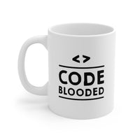 Load image into Gallery viewer, Developer Ceramic Coffee Mug - CODE BLOODED Design | Tech Gift
