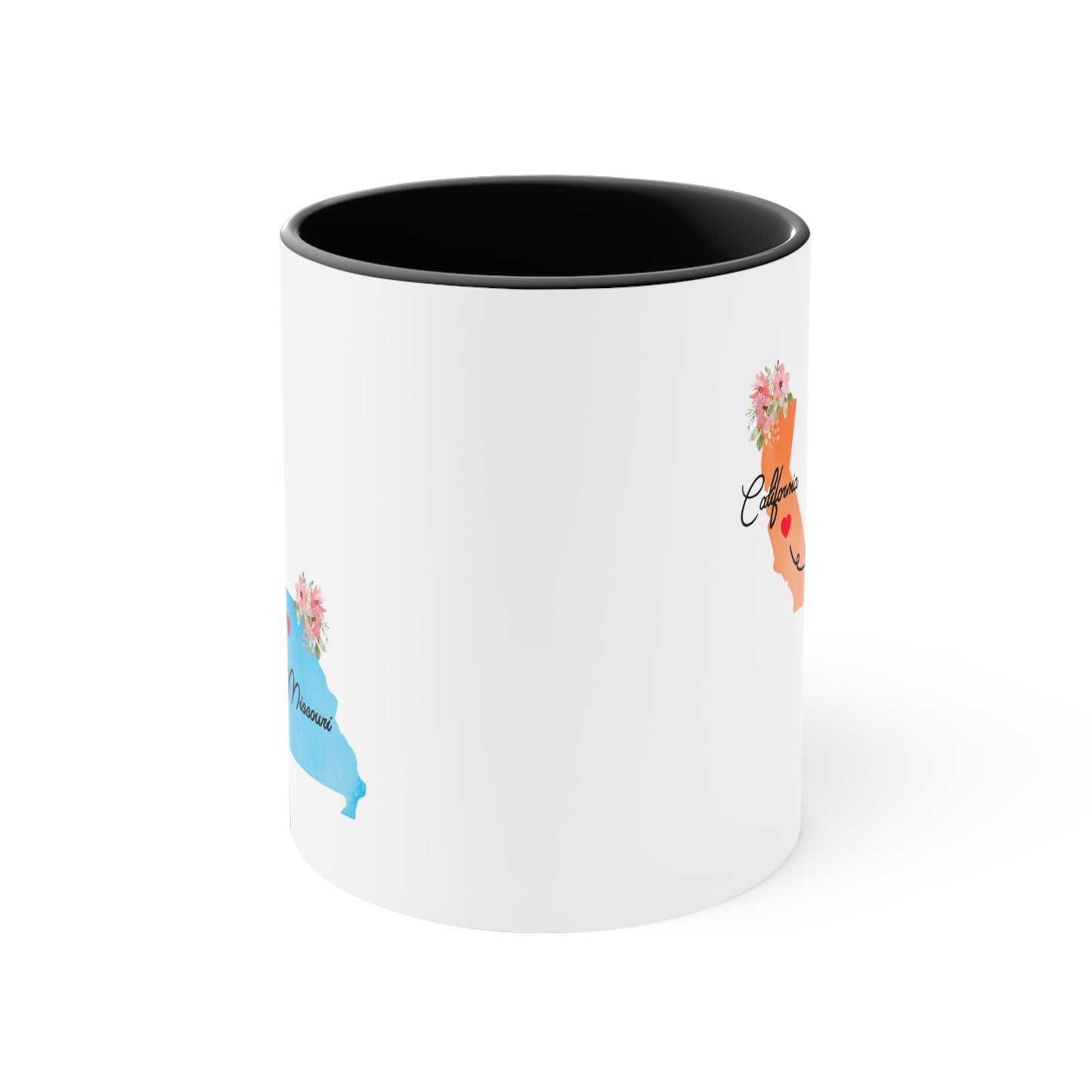 Long Distance Friends Coffee Mug - California & Missouri Design | Moving Away Gift