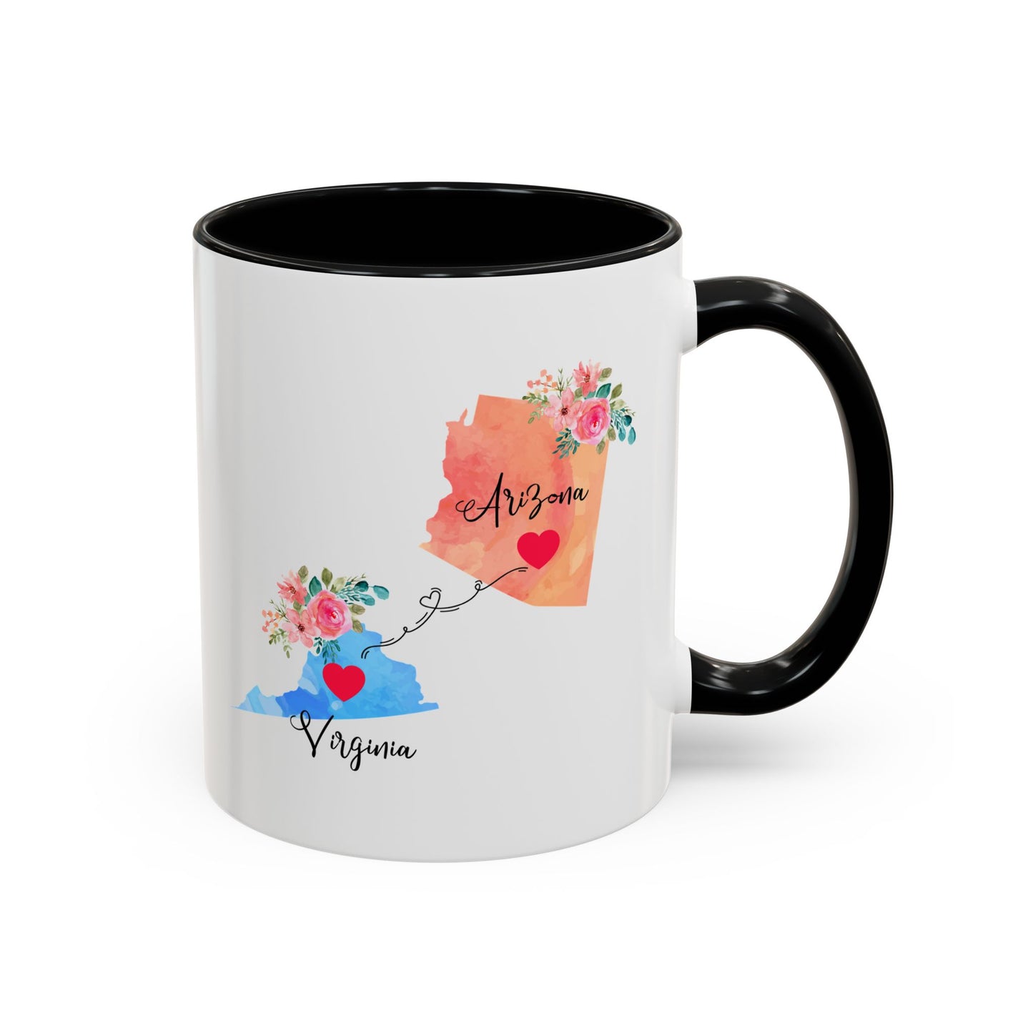 Long Distance Family Coffee Mug - Arizona & Virginia Design | Moving Away Gift