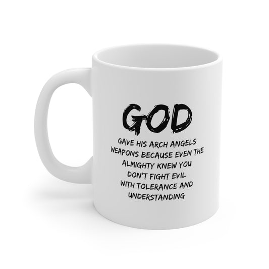 Army Veteran Ceramic Coffee Mug - God Gave His Arch Angels Weapons | Veteran's Day Gift