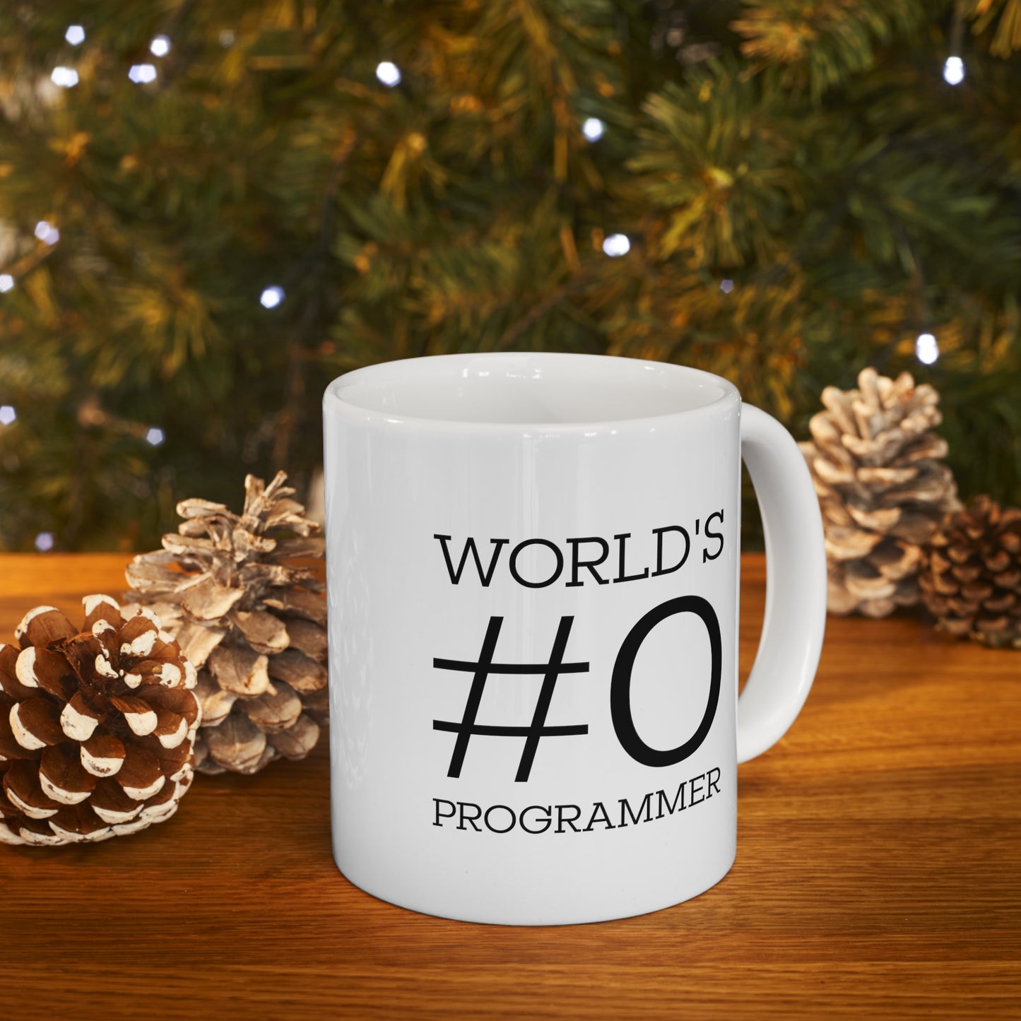 Programmer Ceramic Coffee Mug - World's #0 Programmer Design | Tech Gift