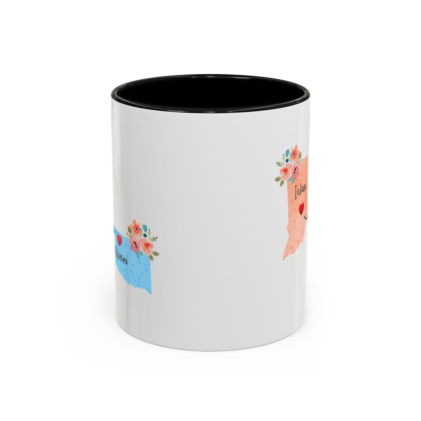 Long Distance Friendship Coffee Mug - Indiana & Oklahoma Design | Moving Away Gift