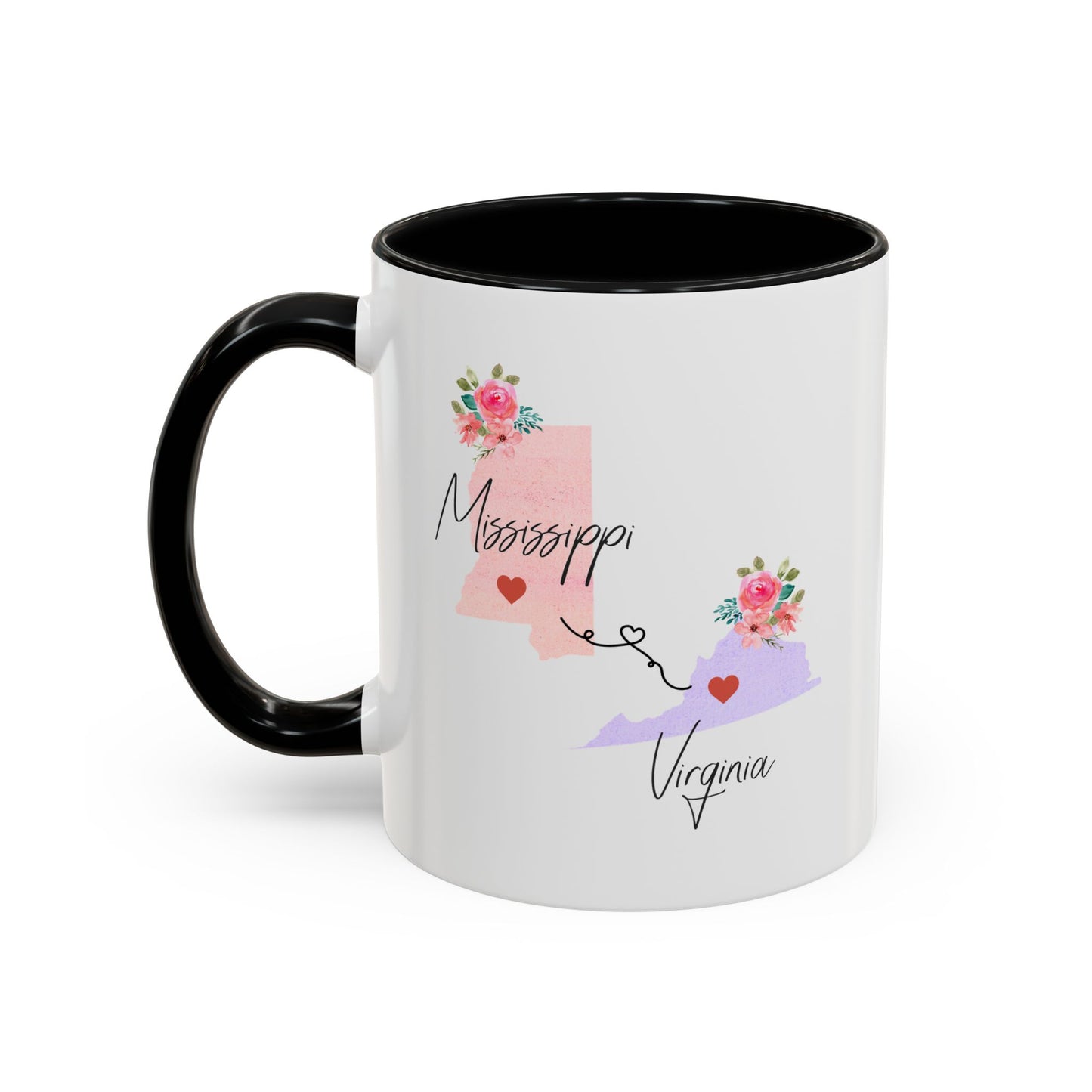 Long Distance Friends Coffee Mug - Mississippi & Virginia Design | Moving Away Gift