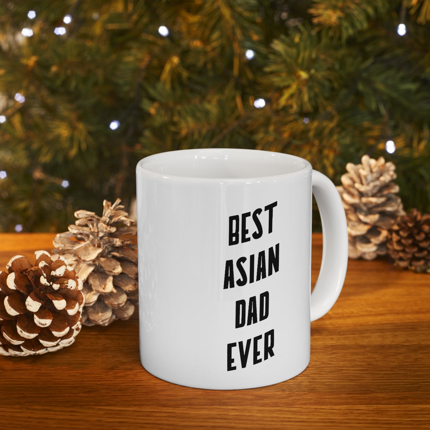 Best Asian Dad Ever - Funny Asian Dad Cat 11oz Coffee Mug - Best Gifts For Men and Women