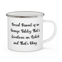 Load image into Gallery viewer, Cat Lover Camping Mug - Proud Parent of an Orange Tabby | Funny Gift for Cat Owners
