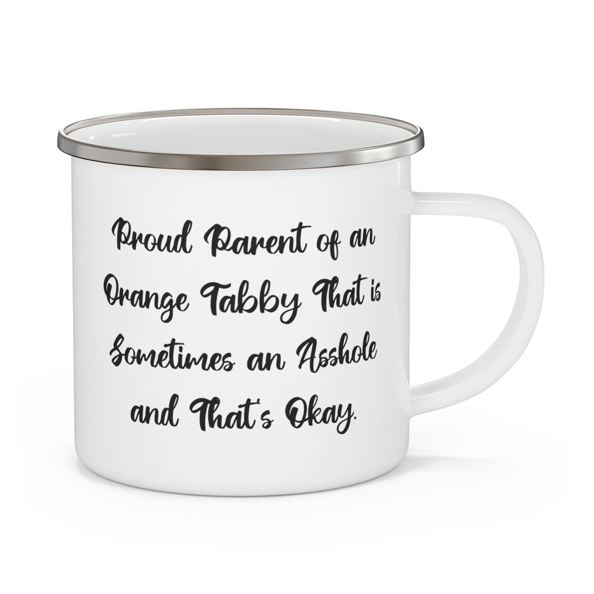 Fun Orange Tabby Cat Gifts, Proud Parent of an Orange Tabby That is Sometimes an, Fancy Holiday 12oz Camper Mug From Friends, Funny orange tabby cat mug, Orange tabby cat mug, Tabby cat mug