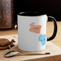 Load image into Gallery viewer, Oregon Wisconsin Coffee Mug - Two Tone State Design | Moving Away Gift
