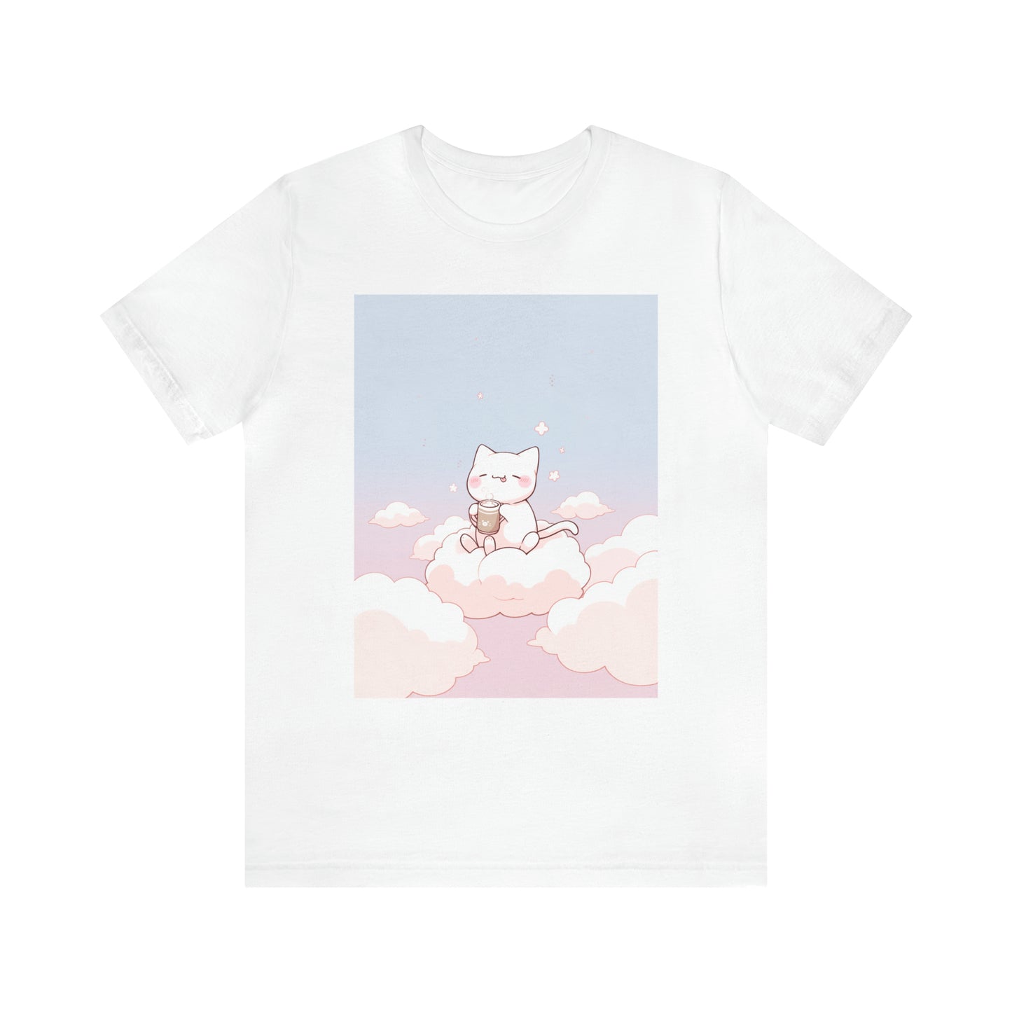 Good Morning Cat with Coffee, Anime Style T-shirt