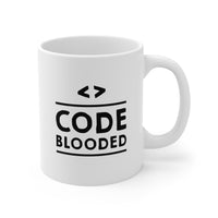 Load image into Gallery viewer, Developer Ceramic Coffee Mug - CODE BLOODED Design | Tech Gift
